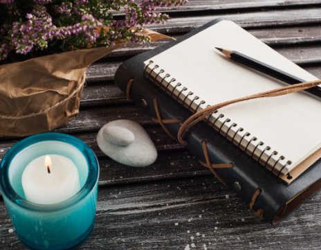 Candle and Notebook